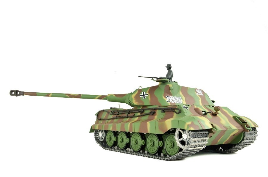 RC Panzer Heng Long 3888-1 Metallgetriebe Rauch und Sound King Tiger Tank 2.4GHz 
