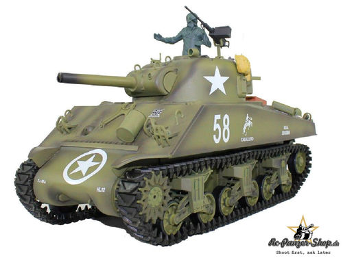 RC Tank M4A3 Sherman Pro 1:16 smoke sound BB + IR metalgear metaltracks 2,4Ghz V6.0