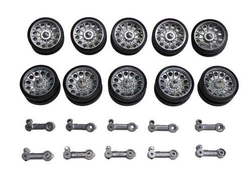 T34-85 metal wheels, rollers incl. bearings and stub axles