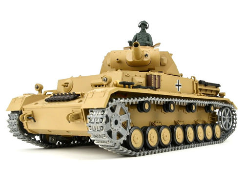 RC Tank Panzerkampfwagen IV F-1 Pro 1:16 Heng Long Smoke Sound Shot Metalgear Metaltracks 2,4 GHz