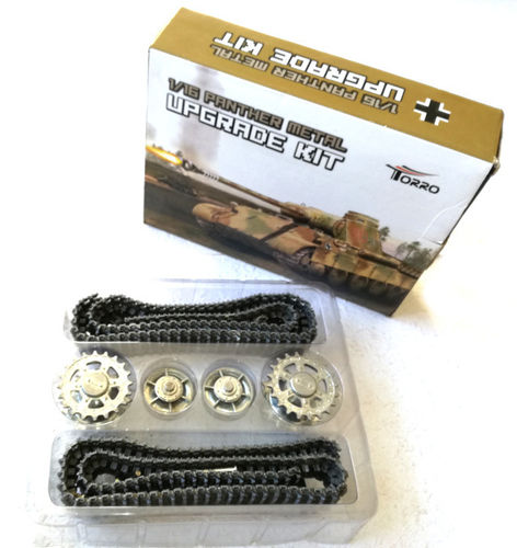 Aufrüstungs-Set Metallketten RC Panzer Panther inkl. Treibrad & Leitrad für Heng Long