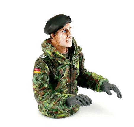 Leopard Tank Armée commandant personnage Camouflage Peintes à La Main Resin 1:16 l5 