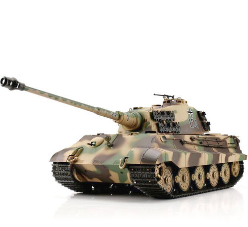 [Return Item!] RC Tank King Tiger Henschel Pro 1:16 Smoke Sound BB+IR metaltracks 2,4Ghz V7.0